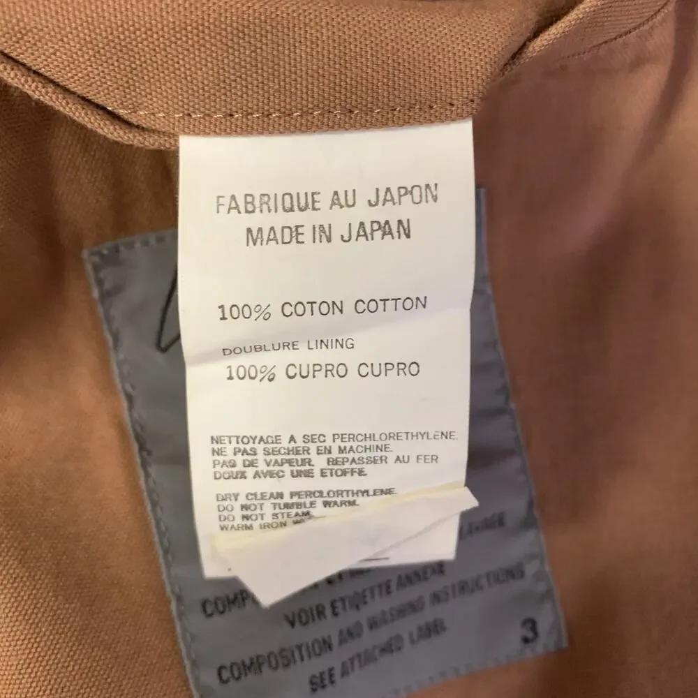 YOHJI YAMAMOTO Chest Size 50 Tan Cotton 40 33 Suit
